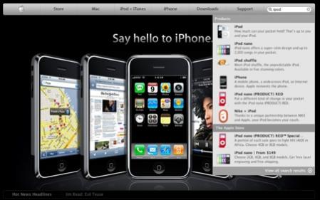 Spotlight en la web de Apple