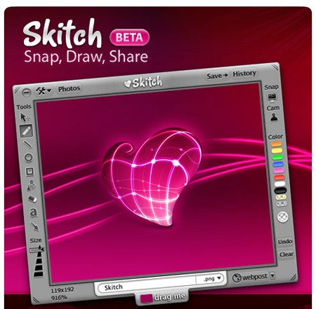 Skitch, pinta y colorea