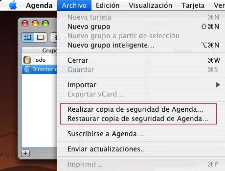 Copia de seguridad de tu Agenda