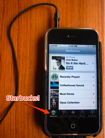 iPod touch y iPhone en Starbucks