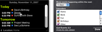 iCal en un widget