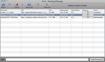 Jet It! Un gestor de descargas para Mac