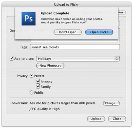 Subir imágenes a Flickr desde Photoshop.