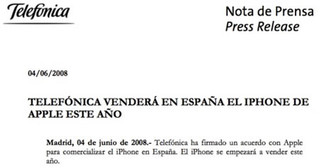 El iPhone se venderá en España desde Julio