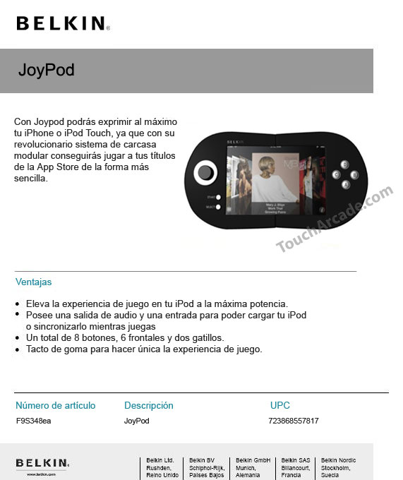 ¿Belkin Joypod será un control para juegos diseñado para el iPhone?