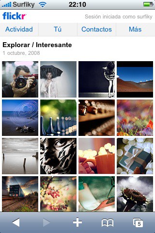 Flickr optimizado para el iPhone