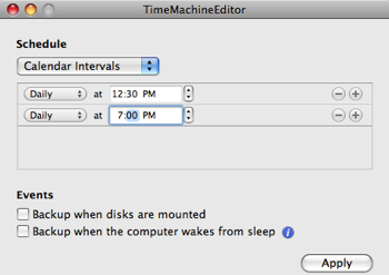 TimeMachineEditor: Cambia los intervalos de TimeMachine