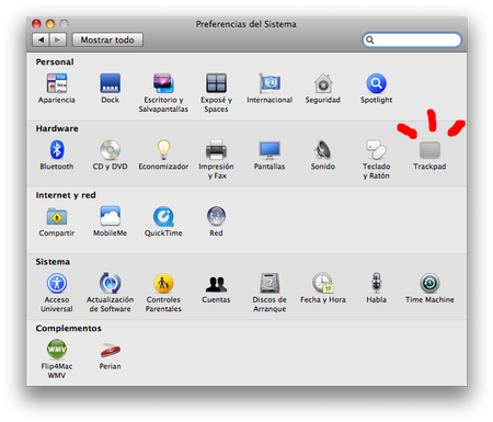 El Trackpad obtiene su propio espacio en la 10.5.6
