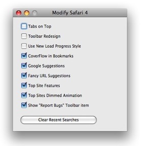 Safari 4 Modifier: Configurar Safari 4 más fácil que nunca