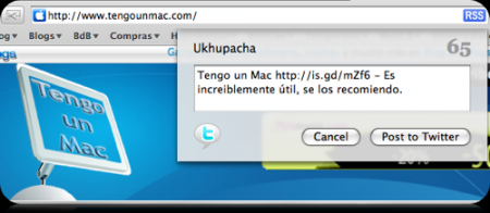 Safari140: Plugin para twittear desde Safari