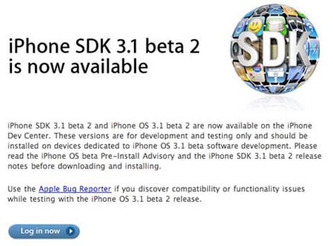 Apple lanza la beta 2 del iPhone 3.1