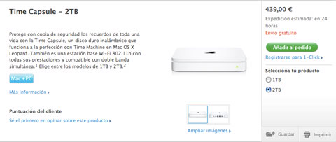 Apple actualiza Time Capsule, ahora hasta 2TB