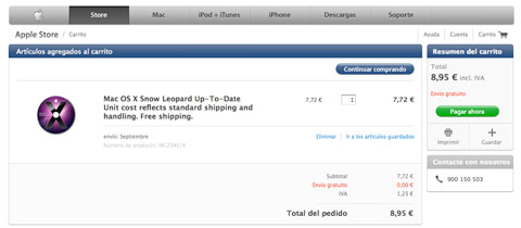 Apple facilita la actualización a Snow Leopard a los clientes de su tienda online