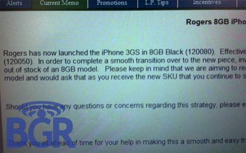 ¿En camino iPhone 3GS de 8GB?