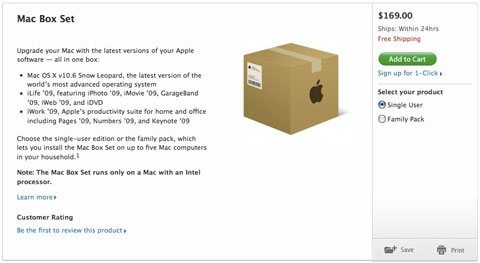 Apple publica por error el Box Set de Snow Leopard en su web