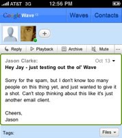 Waveboard, cliente Google Wave para el iPhone