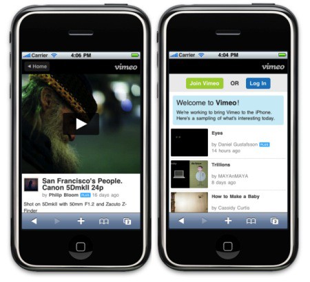 Vimeo ya es compatible con el iPhone/iPod Touch