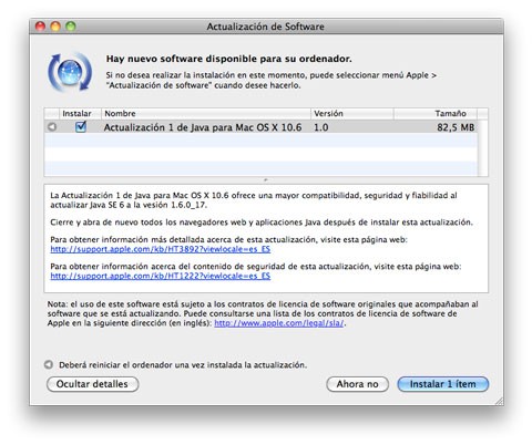 Apple actualiza Java para OS X 10.6