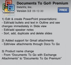 Documents to Go Premium para el iPhone ahora soporta PowerPoint y Gmail