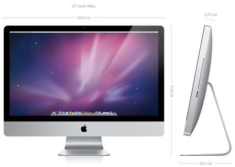 La pantalla del iMac de 27 pulgadas suspende para el ámbito profesional