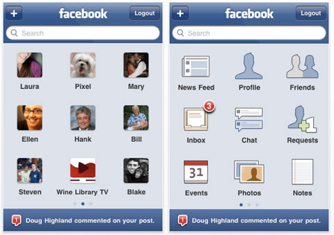 El push llega a FaceBook para iPhone