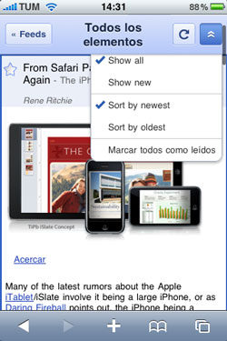 Google Reader para móviles recibe una actualización