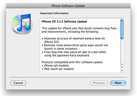 Descarga iPhone OS 3.1.3