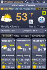 iWeather Complete Pro, robusto visualizador del clima para el iPhone