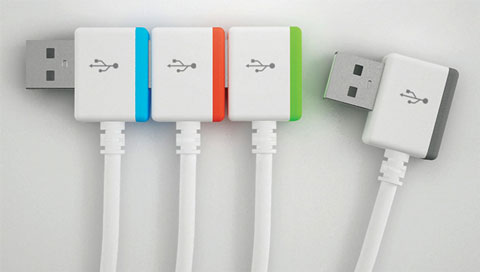 Concepto de cables USB ideales para Mac