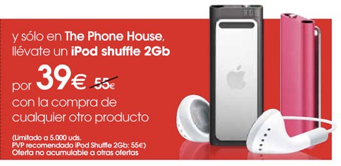 iPod Shuffle 2GB por 39 euros