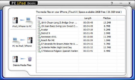 PC iPod, programa para transferir música al iPhone y iPod Touch