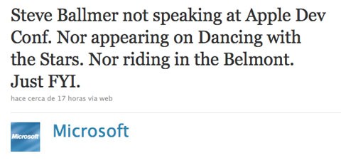 Steve Ballmer no estará en la WWDC 2010