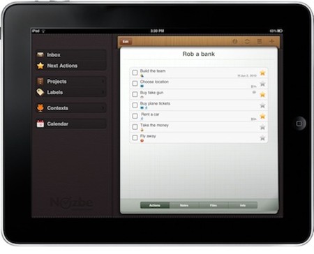 Nozbe para el iPad estará disponible en breve