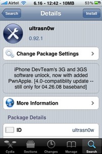 Ultrasn0w 0.92.1, desbloquea tu iPhone 3G/3GS con iOS 4.0