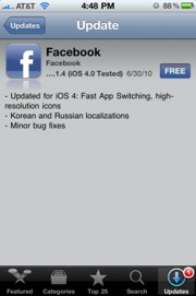 Facebook se actualiza con soporte para iOS 4