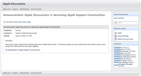 Los foros de soporte de Apple se convetirán en una red social