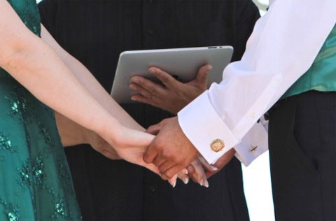 El iPad fue parte de una boda