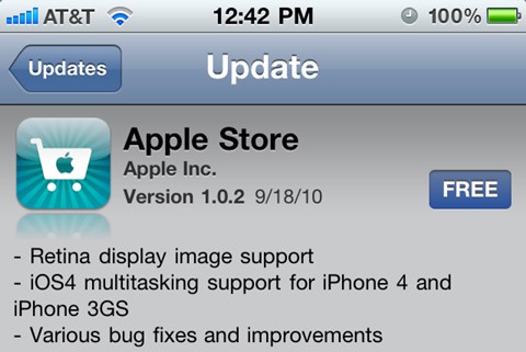 Se actualiza Apple Store en el iPhone