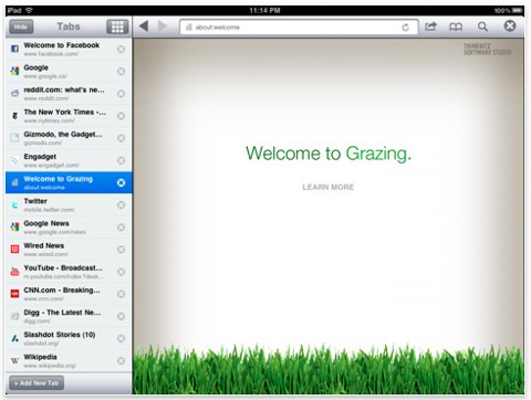 Grazing, otro navegador web para el iPad con un sistema distinto de pestañas