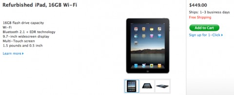 Comprar iPad remanufacturado por 449 dólares