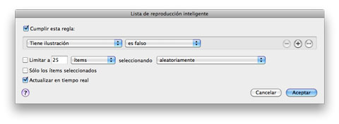 Localiza todas las canciones de iTunes sin imagen