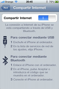 Orange empieza a activar el tethering en sus iPhone 4