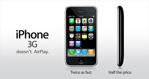 ¿AirPlay no estará disponible en el iPhone 3G?