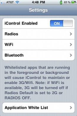 iControl: aplicación para optimizar Wi-Fi, 3G y Bluetooth del iPhone