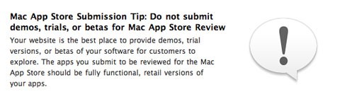 Apple no permitirá versiones beta o demo en la Mac AppStore