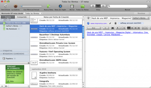 Disponible versión final de Evernote 2.0 para Mac