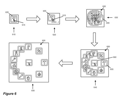 Apple obtiene la patente de una interface con menús en espiral