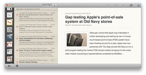 Reeder llega a Mac OS X