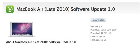 Actualización de software para los nuevos MacBook Air