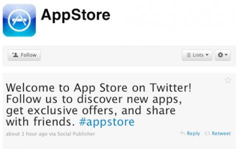 Apple abre una cuenta en Twitter para la AppStore